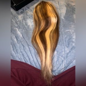 Highlight 613 Honey Blonde Colored Human Hair Wig Brown Body Wave Ombre